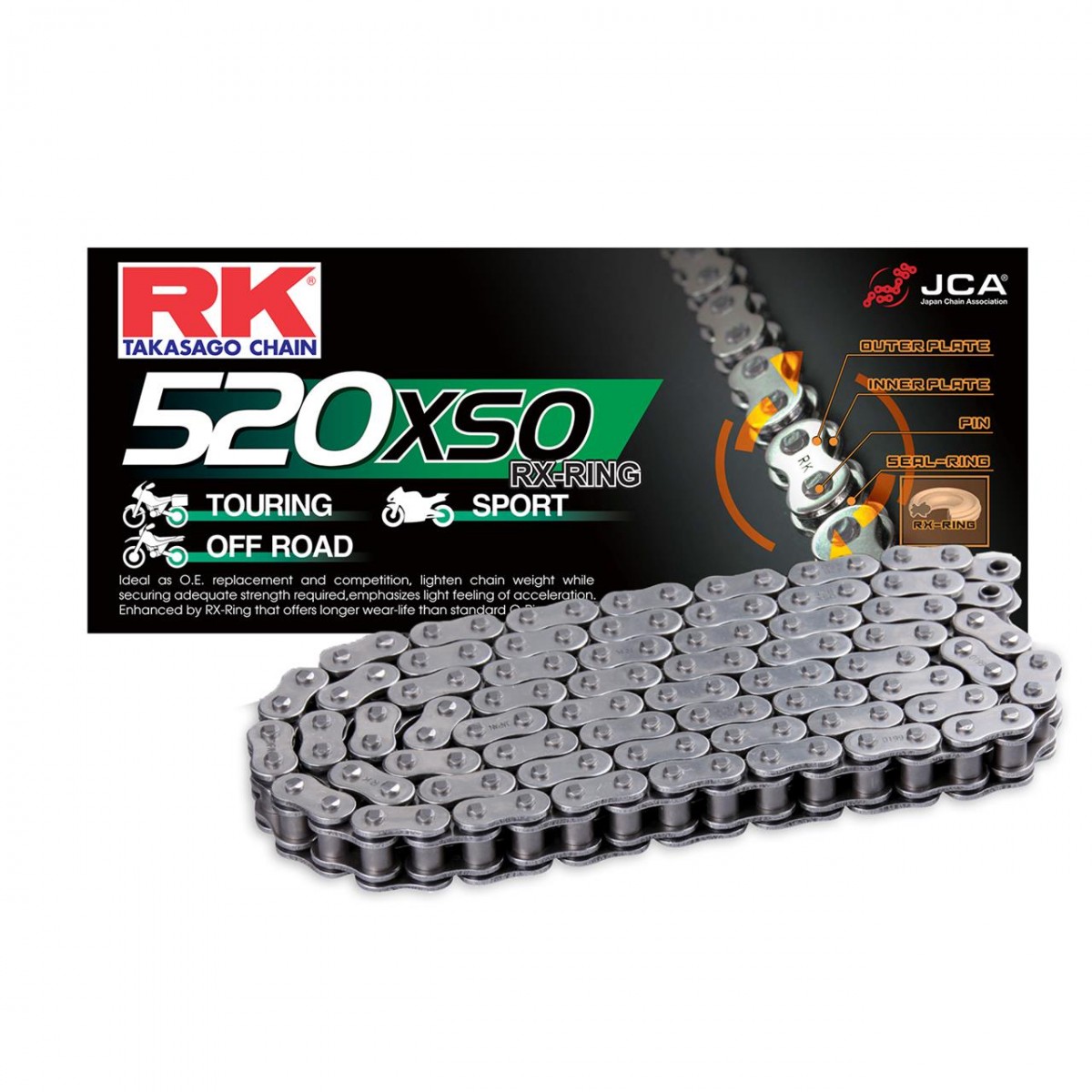 Rk Zincir 520-120l Xso X-rıng Çelik Dl650 Cb650f Cbr650f Nc750 S/x Nc700 S/x Yzf-r25 Mt-25 Pulsar