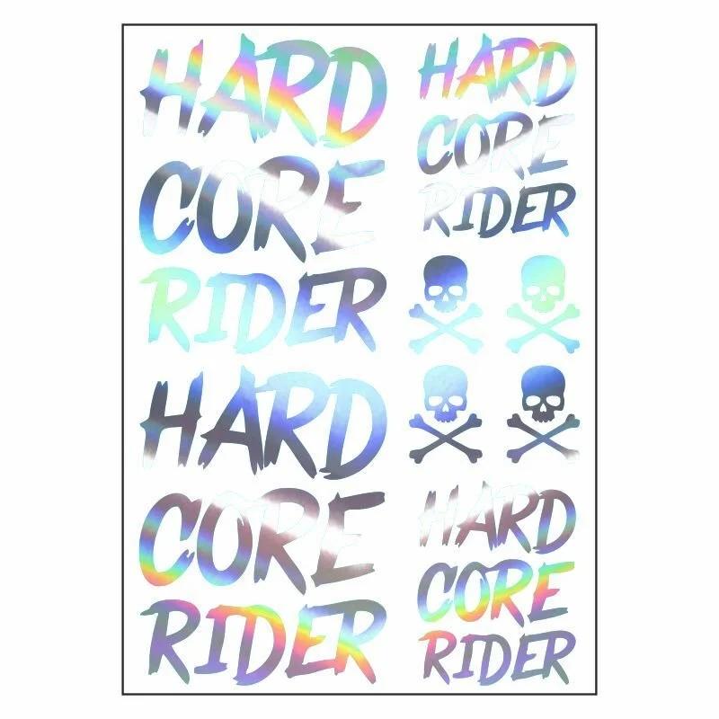 A4 Sticker 118 Tek Paket Çoklu Sticker Hard Core Rider Hologram