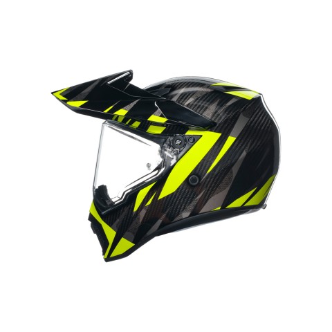 Agv Ax-9 Multı Steppa Kapalı Kask Karbon Gri-neon Sarı