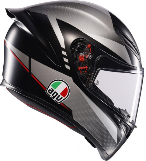 Agv K1 S Lap Siyah Gri Kırmızı Confıguratıon Kask