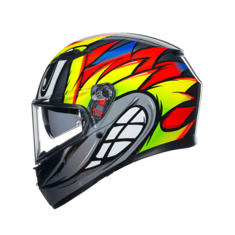 Agv K3 Kapalı Kask Bırdy 2.0 Gri-sarı-kırmızı