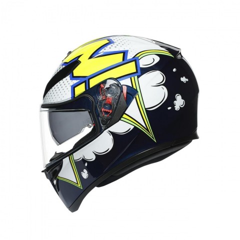 Agv K3 Sv Multı Kapalı Kask Bubble Mavi-beyaz-sarı