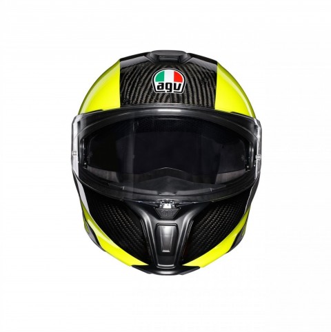 Agv Sportmodular Multı Çene Açılır Kask Karbon-neon Sarı