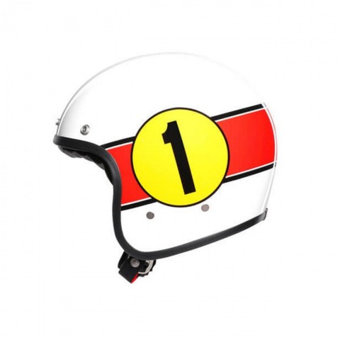Agv X70 Multı Mıno 73 Yarım Kask Beyaz-kırmızı