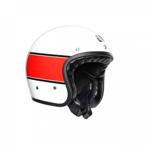 Agv X70 Multı Mıno 73 Yarım Kask Beyaz-kırmızı