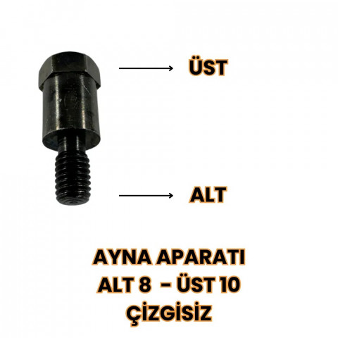 Ayna Aparatı Adaptörü +10mm +8mm 10mm Düzden 8mm Düze Siyah