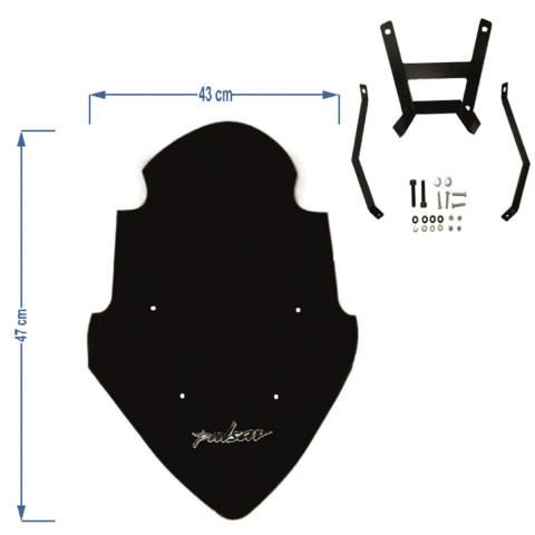 Bajaj Pulsar Ns 200 Siperlik Camı Bağlantılı Füme 47x43cm 4mm