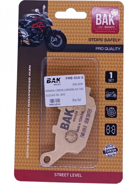 Bak Fren Balatası Organik Fmb 016 Honda Nc700 Nc750sx Cb Cbr Cbf600 Suzukı Dl 650 1000 V-strom Mt-07 Mt-09 Fz6 021 174