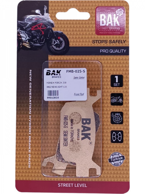 Bak Organik Balata Fmb 025 Honda Pcx125 2025 Delüx (diskli) Forza250 Fes 250 Foresıght Bellini Tnt 250- Nevada 250 Kanuni Sh 250 Honda Fes150 Nss250 Nss300 Arka Rks Newlight 125 Reale Pro 415