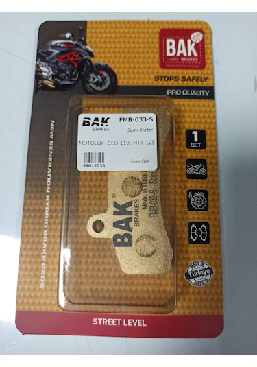 Bak Organik Fren Balatası Fmb-033 Ön Rmg Panzer 125 Motolux Ceo110 Falcon Guppı 110