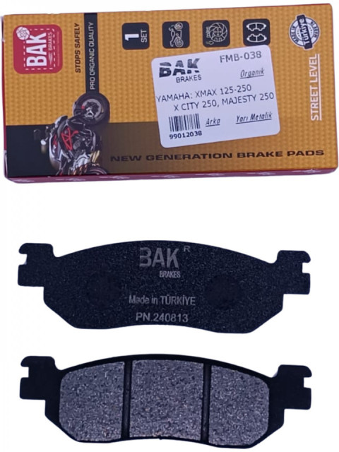 Bak Yarı Sinterli Fren Balatası Fmb 038-s Yamaha Xmax 250 (2014 Öncesi) X-cıty 250 Xmax 400 [2015] Lınhaı 300 Maın Street 146-275