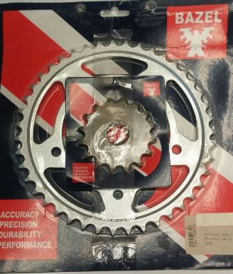 Bazel Dişli Seti Suzukı Gsx-r600 (2006-2010) (arka Dişli 43 T 120 Mm İç Çap-5 Delikli) (ön Dişli 16t İç Çap 25 Mm)
