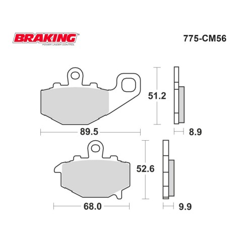 Brakıng Fren Balatası Sinter 775cm56 Arka Kawasakı Er-6n Er-6f Kle 650 Versys Zx-6r [09-15] Arka Cf Moto 650 093