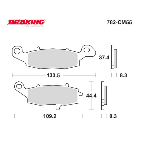 Brakıng Fren Balatası Sinter 782cm55 Ön Kawasakı Er-5 Er-6f Er-6f Ex 650 Suzukı Dl 650 1000 V-strom Gsf 650 Bandıt 104