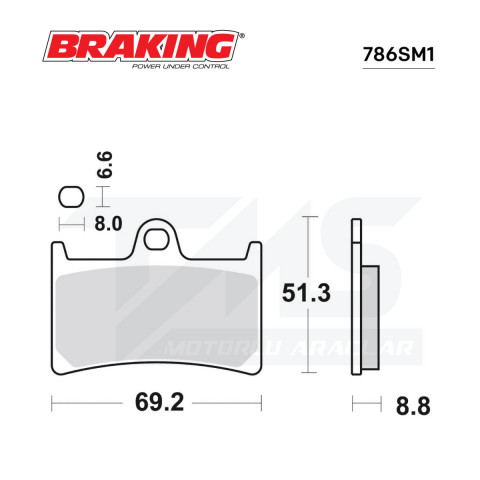 Brakıng Yarı Metal Fren Balatası 786sm1 Ön Yamaha Yzf-r1 Mt-07 Fz8 Mt-09 Fz1 Yzf 1000 Mt-01 Tmax 500 070 252