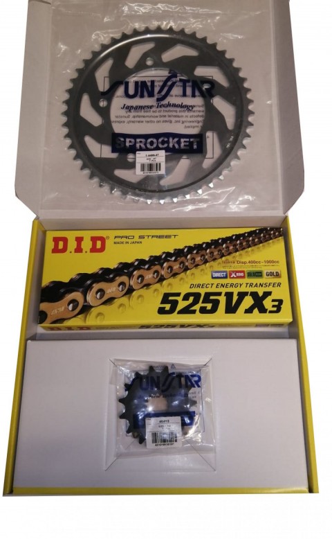 Dıd Sunstar Gold Zincir Dişli Seti 525vx X-rıng Yamaha Mt-07 Tracer 16-20  16t 43t (jtf1591.16 - Jtr1876.43 525-114l)