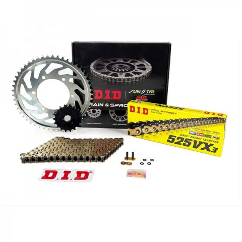 Dıd Sunstar Gold Zincir Dişli Seti Yamaha Mt 07 2014-2022  Arka Dişli  1-4474-43 Ön Dişli 42116 Zincir  Dıd 525vx3 Gb-100ft Zj  525vx3-108l