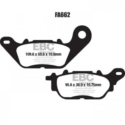 Ebc Arka Fren Balatası Organik Fa662 Yamaha Mt-25 & Yzf-r25 370