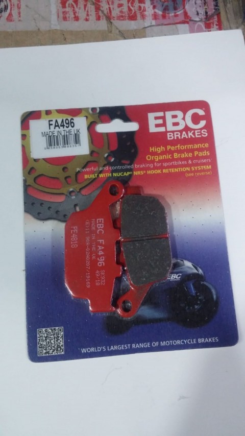 Ebc Fren Balatası Organik Fa496 2013-2020 Honda Nc 750d Integra Uyumlu Arka Fren Balatası