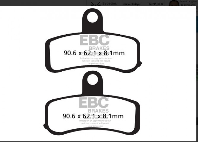 Ebc Fren Balatası Yarı Sinter Fa457v Harley Davıdson Softaıl Fatboy Dyna Glıde