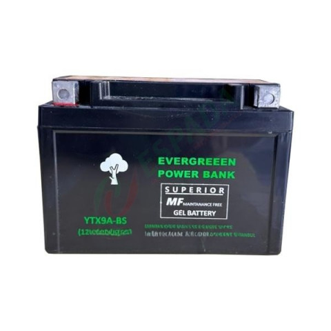Evergreen Ytx9a-sla Kuru Akü 12v9ah Bajaj Pulsar Ns200 Rs200 Domınar D400 Mondıal Zat 150 Scooter Yatık Akü