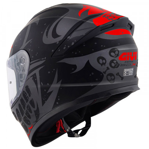 Gıvı 50.x Bones Kask Kapalı Mat Siyah-kırmızı