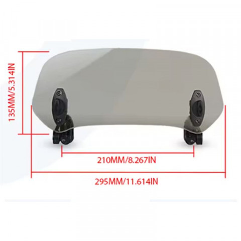Gogo Deflektör Çift Bağlantılı Rüzgar Saptırıcı Füme Siperlik Cam Uzatma Siyah Bağlantı 295x135mm
