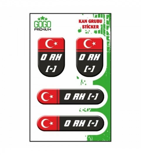 Gogo Kan Grubu Siyah Dörtlü Damla Etiket Iıı 0 Rh(-)