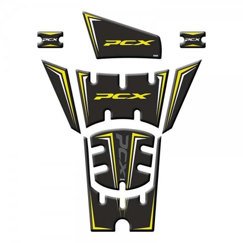 Honda Pcx 125 Tank Pad 006 8 Parça 2025 Siyah Sarı