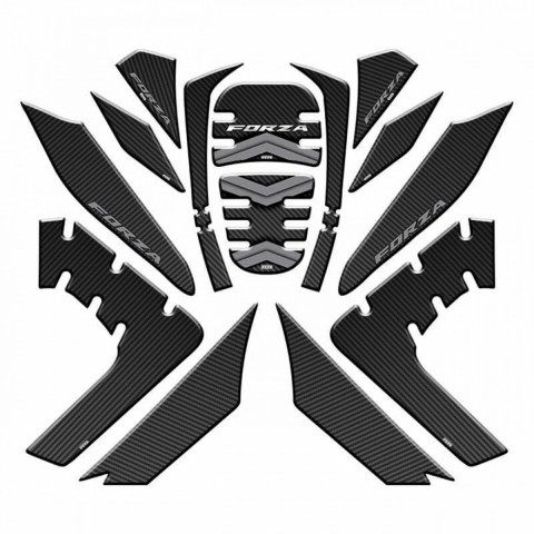 Honda Forza 250 Tank Pad 008 Siyah-gri Desenli 14 Parça 2021-2024