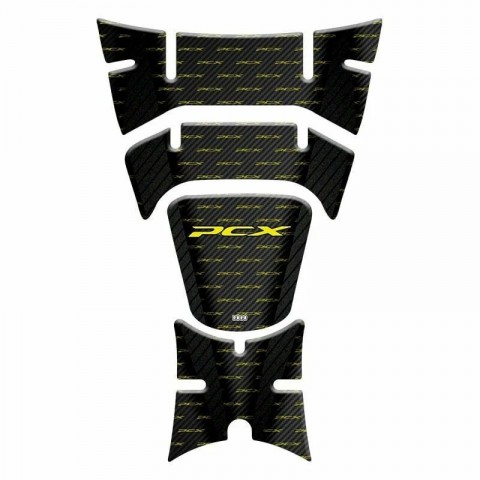Gogo Tank Pad 020 Pcx 125-150 2018-2020 Siyah Karbon - Sarı