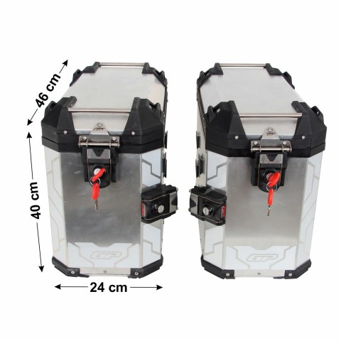 Gp Kompozit Yan Çanta Seti Alüminyum Gri 40 Lt X 2