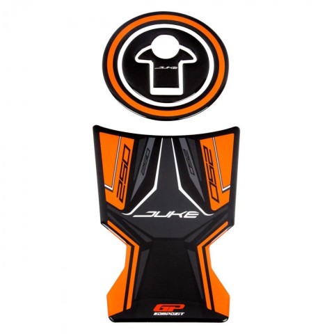 Gp Kompozit Tank Pad Ktm Duke 250 2017-2022 Siyah-turuncu