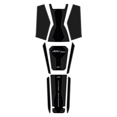 Gp Kompozit Tank Pad Seti 9 Parça Siyah Karbon Honda Adv 350 2023-2024