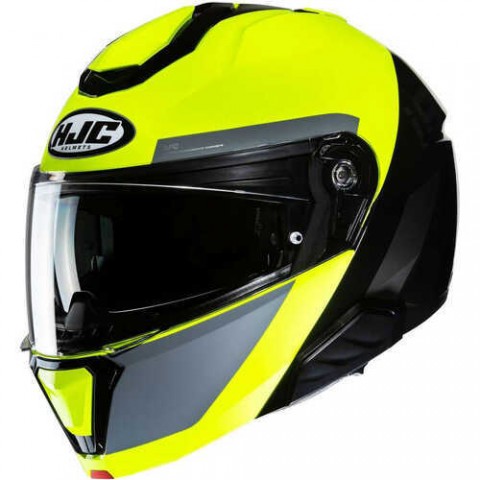 Hjc İ91 Çene Açılır Kask Bına Sarı-siyah Mc3h