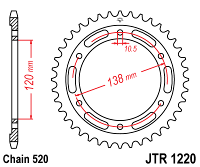 Honda Cbr250r 2014-2018 Jt Arka Dişli Jtr1220 36t