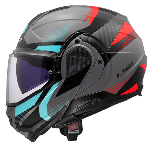 Ls2 Advant 2 Trıple Gri-kırmızı-siyah-turkuaz Kask