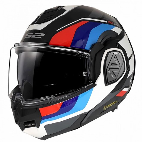 Ls2 Advant Sport Çene Açılır Kask Siyah-mavi-kırmızı-beyaz