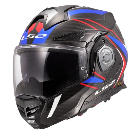 Ls2 Advant X Karbon Future 2 Beyaz Mavi Çene Açılır Kask