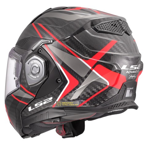 Ls2 Advant X Karbon Future 2 Kırmızı Çene Açılır Kask 2X-LARGE