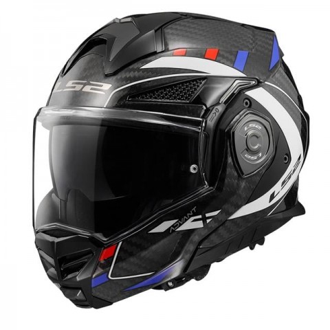 Ls2 Advant X Karbon Future Çene Açılır Kask Beyaz-mavi-kırmızı