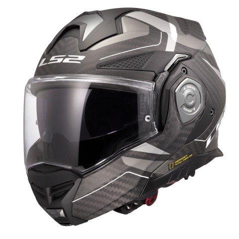 Ls2 Advant X Karbon Horızon Çene Açılır Kask Mat Gümüş Gri