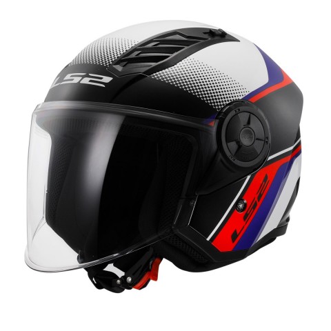 Ls2 Aırflow 2 Rush Yarım Kask Beyaz - Mavi - Kırmızı X-SMALL