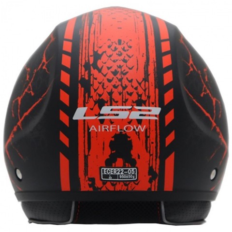 Ls2 Aırflow Snake Yarım Kask Mat Siyah-kırmızı