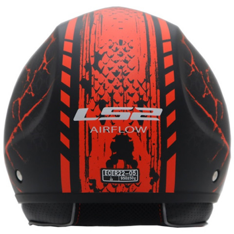 Ls2 Aırflow Snake Yarım Kask Mat Siyah-kırmızı