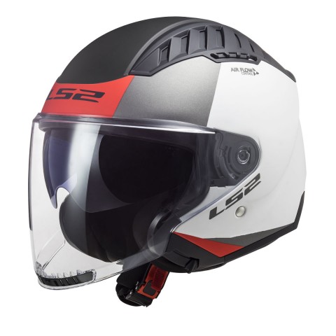 Ls2 Copter 2 Urbane Yarım Kask Mat Beyaz-kırmızı