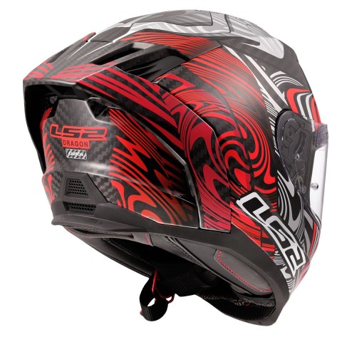 Ls2 Dragon Enthum Karbon Kapalı Kask Kırmızı