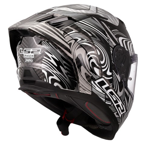 Ls2 Dragon Enthum Karbon Kapalı Kask Siyah Gri