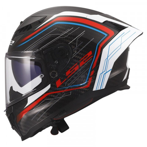 Ls2 Dragon Karbon Subıc Beyaz-mavi-kırmızı Kask