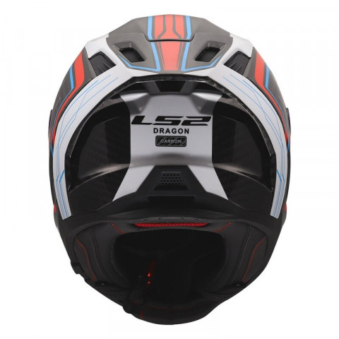 Ls2 Dragon Karbon Subıc Beyaz-mavi-kırmızı Kask